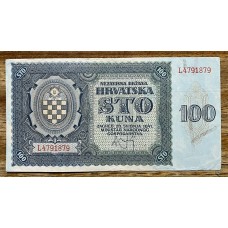 CROACIA 1941 BILLETE DE 100 KUNAS